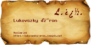 Lukovszky Áron névjegykártya