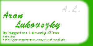 aron lukovszky business card